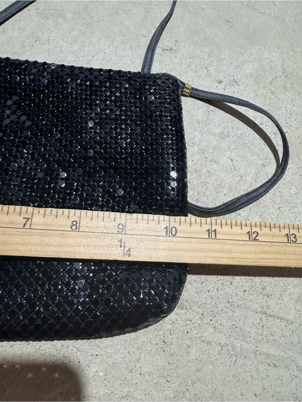 Whiting & Davis Metal Mesh Evening Bag Black Vintage Chain Mail Great Gatsby